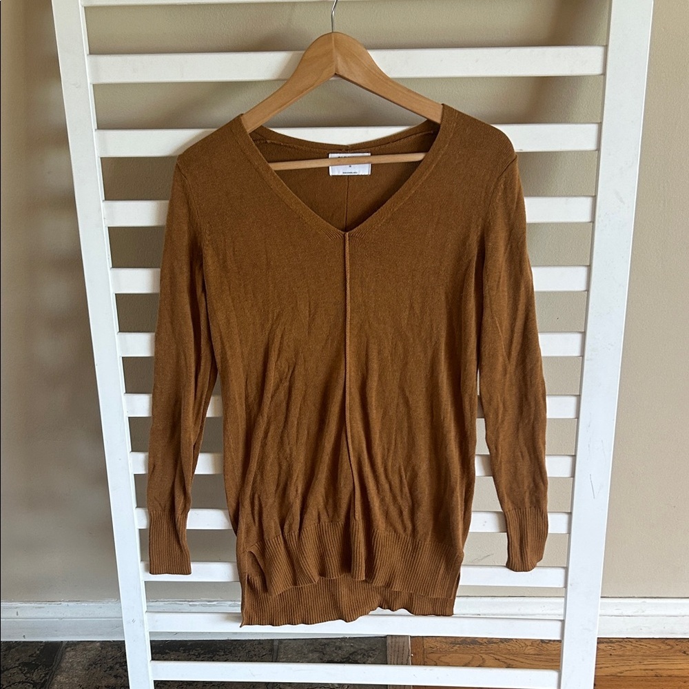 Old Navy Women's Brown V-Neck Long Sleeve Sweater Size XS